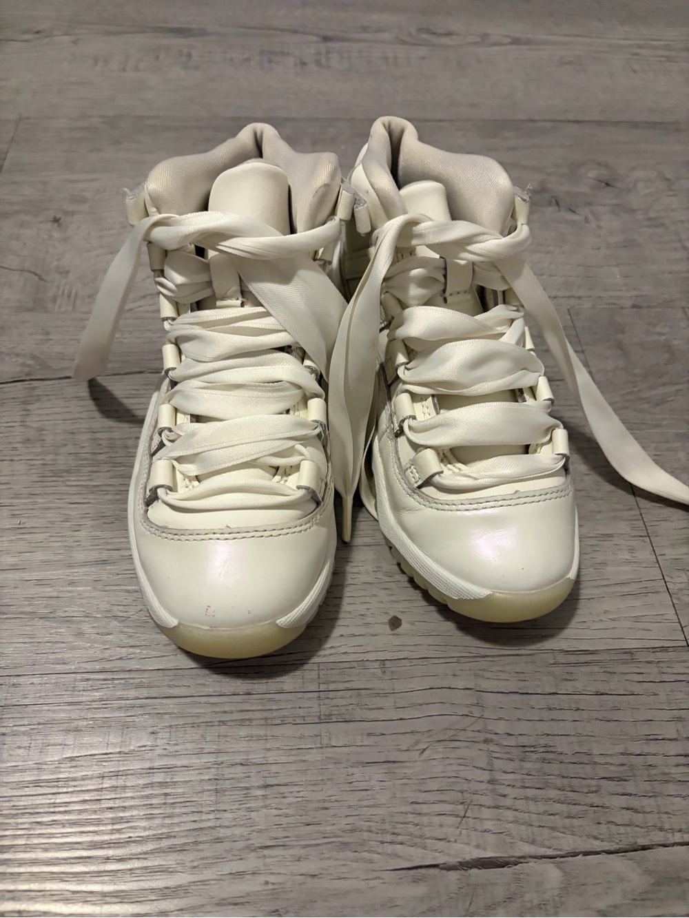 Jordan Kids Cream-White High Top Sneakers